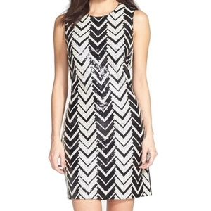 NWT Vince Camuto Chevron Sequin Cocktail Dress 6